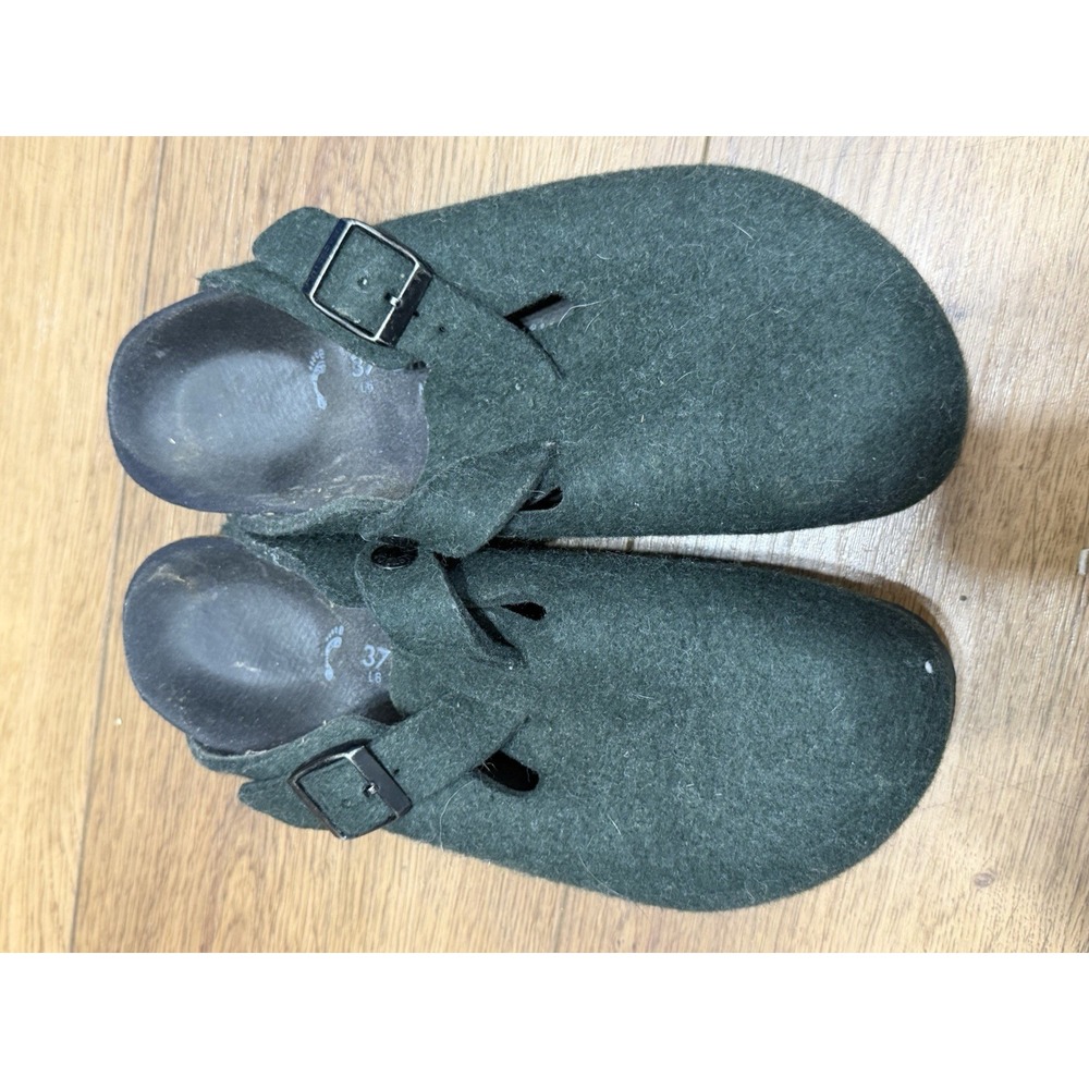 Womens 6 Birkenstocks Boston Clogs Green Slip On Boho School Comfort Walking